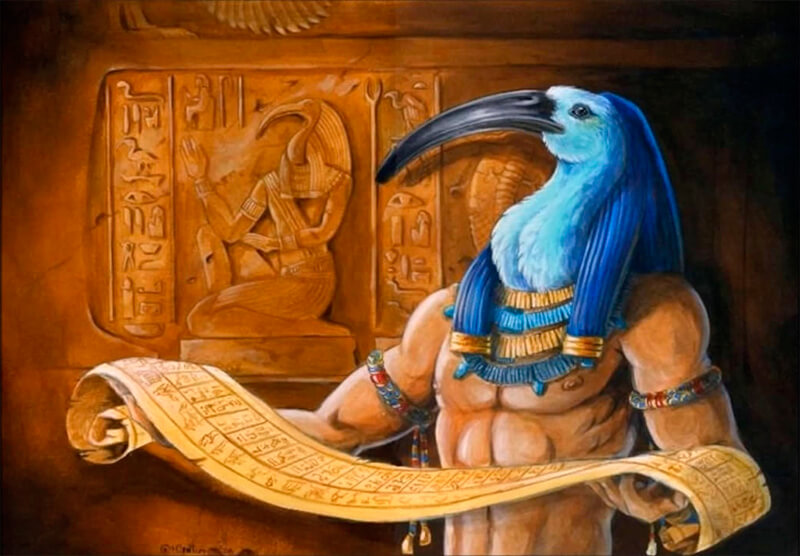 Representation av den egyptiska guden Thoth associerad med ibis.